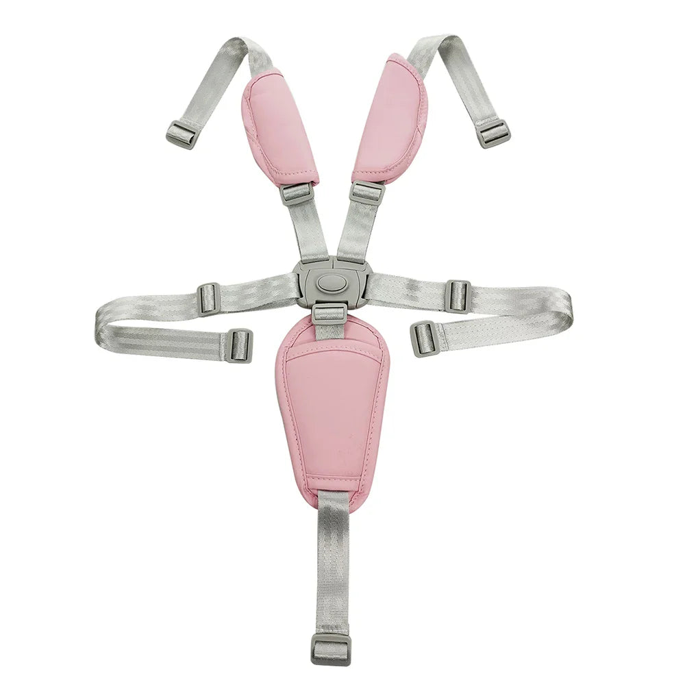 Durable 5-point child harness with soft PU padding, essential for baby gear safety