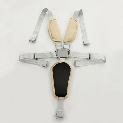Highchair 5-point child security strap with padded PU leather for added comfort