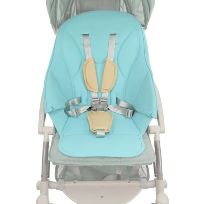 Adjustable 5-point child security harness with soft PU leather pads for baby transport gear