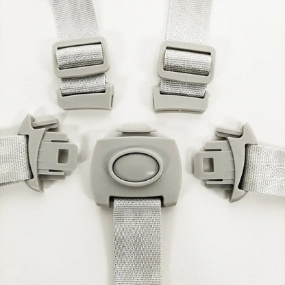 Child security 5-point harness featuring padded PU straps for ultimate comfort and safety