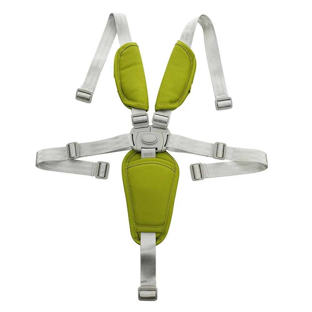 Highchair strap 5-point harness with premium PU pads, ensuring child security