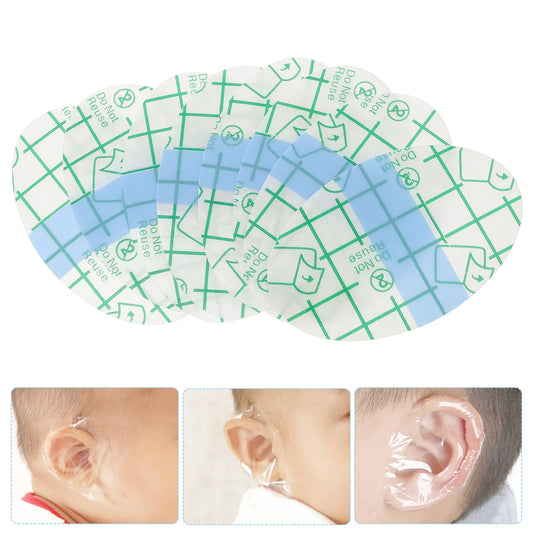 50-pack baby waterproof ear covers for infant bath time protection, disposable