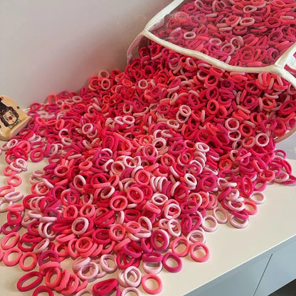 Colorful no-snag hair elastics, 50-count pack for vibrant kids' accessories