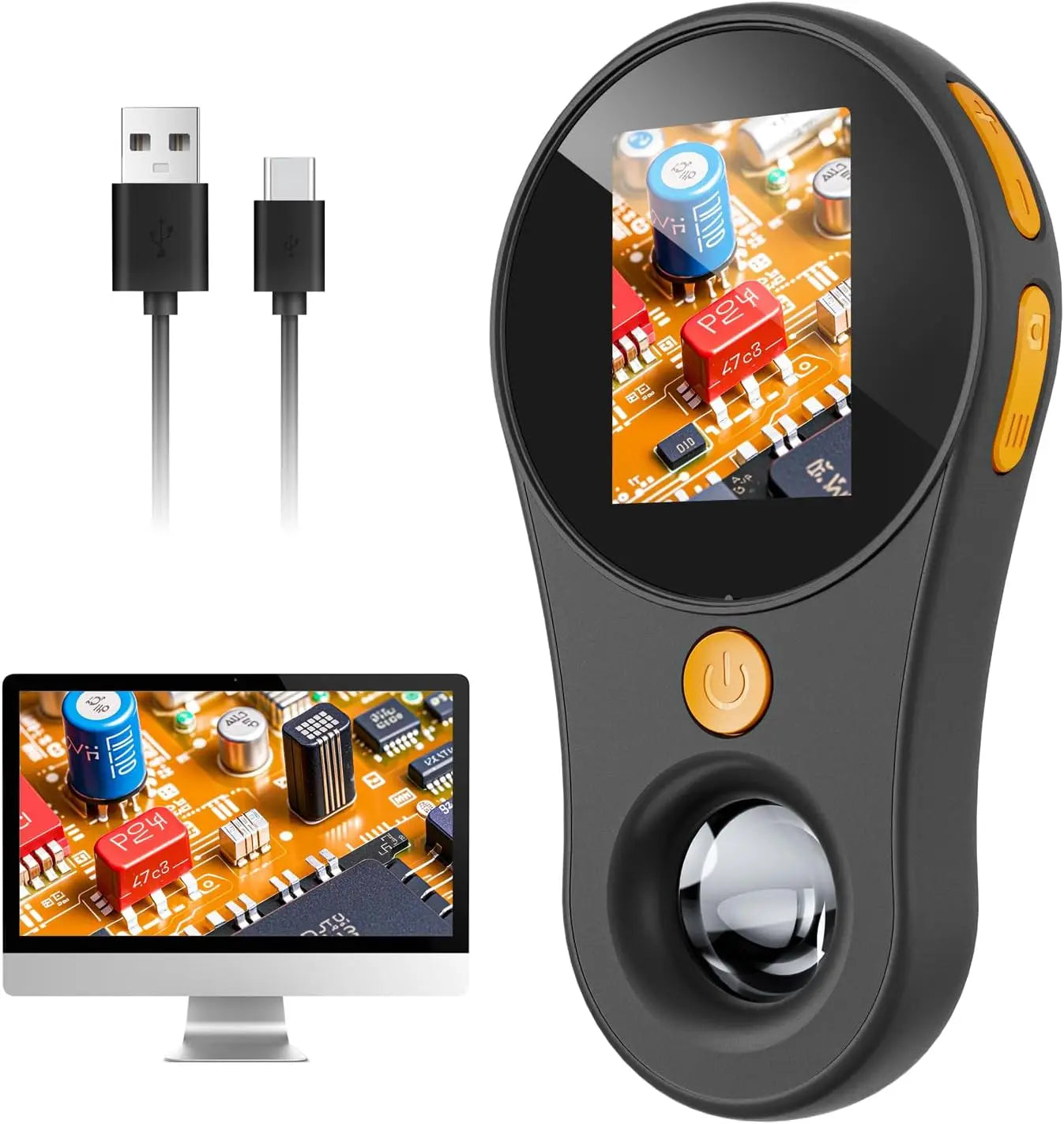 500X digital pocket microscope with HD display, ideal for electronics repair and science education.