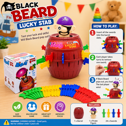 Unisex Pirate Popping Barrel Game for Family Fun