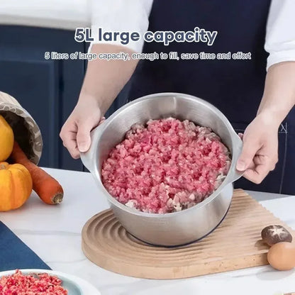 Versatile food processor in stainless steel for home kitchen, perfect for chopping and grinding meat