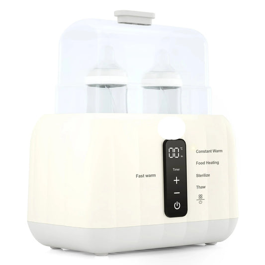 6-in-1 fast baby bottle warmer & sterilizer with LCD display for newborn feeding