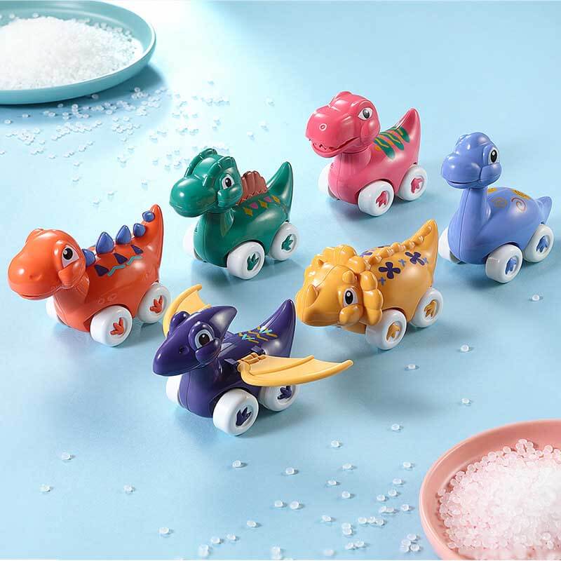 Vibrant dinosaur toy set made of environmental plastic, perfect birthday gift for children