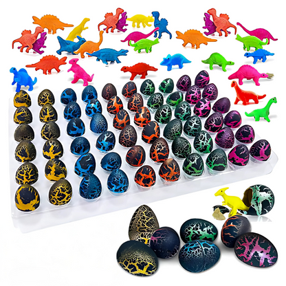 60-pack magical hatching dinosaur eggs toy kit for kids, educational and creative play