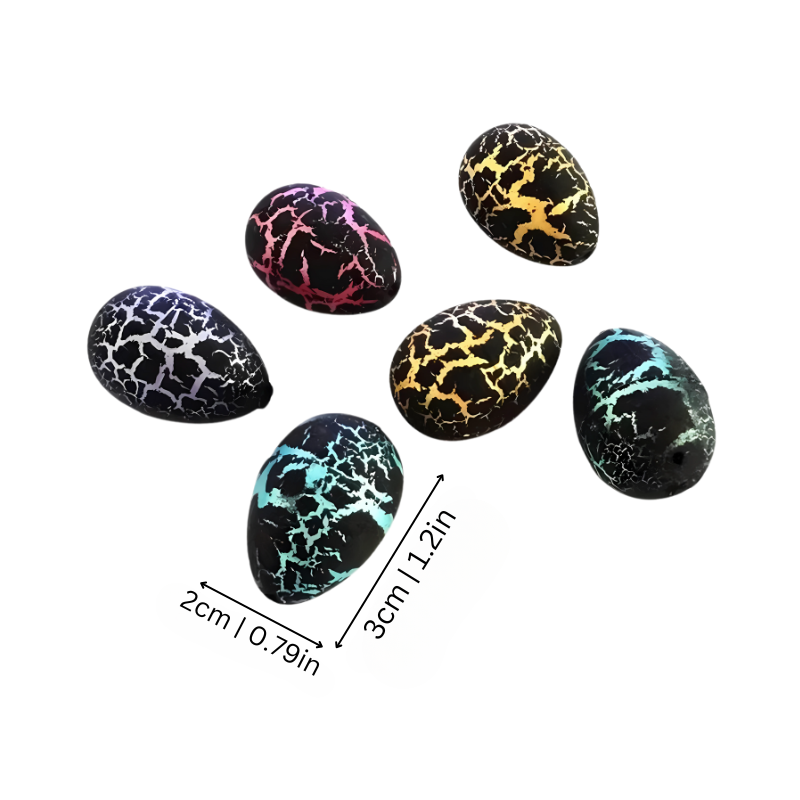 Assortment of colorful kids' hatching dinosaur eggs, perfect for Easter and imaginative play