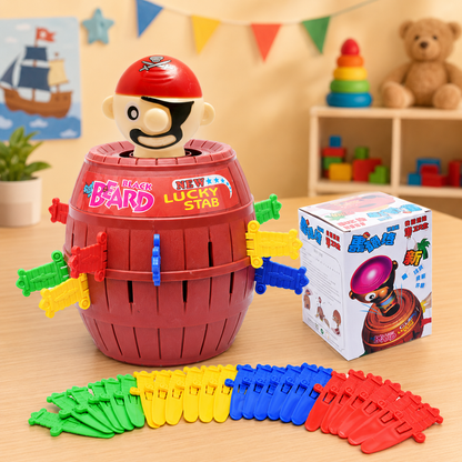 Unisex Pirate Popping Barrel Game for Family Fun