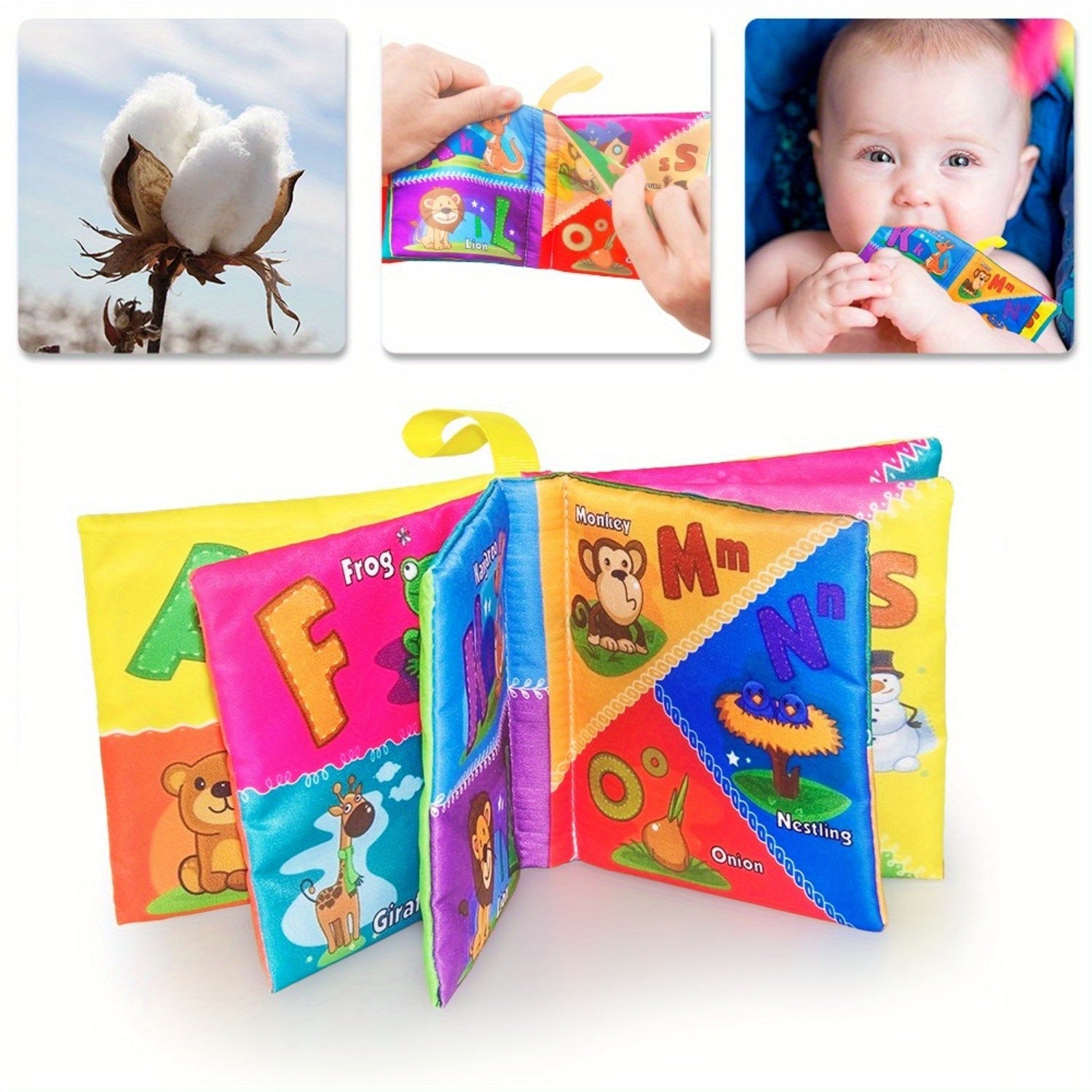 8 colorful cloth baby books with animal designs, soft educational toys for toddlers