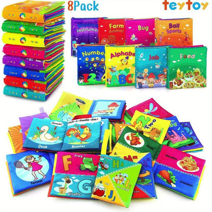 Durable, soft fabric book with high-contrast images, suitable for newborn visual stimulation