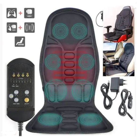 8-mode heated back & neck massage chair pad for ultimate stress relief and muscle relaxation at home or office.