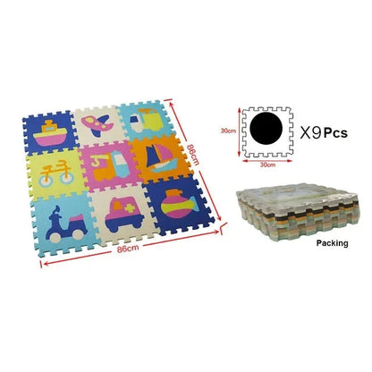 Kids playing with the removable animal shapes from the EVA Foam Play Mat, early learning toy