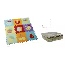 Close-up of the smooth, non-toxic surface of the Cartoon Animal EVA Foam Play Mat for babies