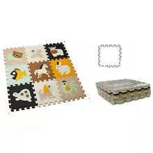 Compact view of the Cartoon Animal EVA Foam Play Mat, highlighting its easy assembly