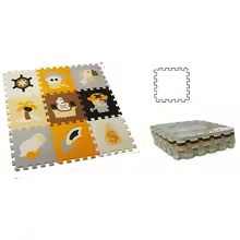 Cartoon Animal EVA Foam Play Mat providing a cushioned surface for baby's playtime, non-toxic