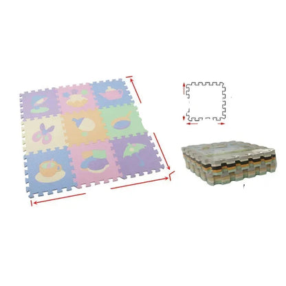 Detail of puzzle connection on Cartoon Animal EVA Foam Play Mat, durable non-toxic baby flooring