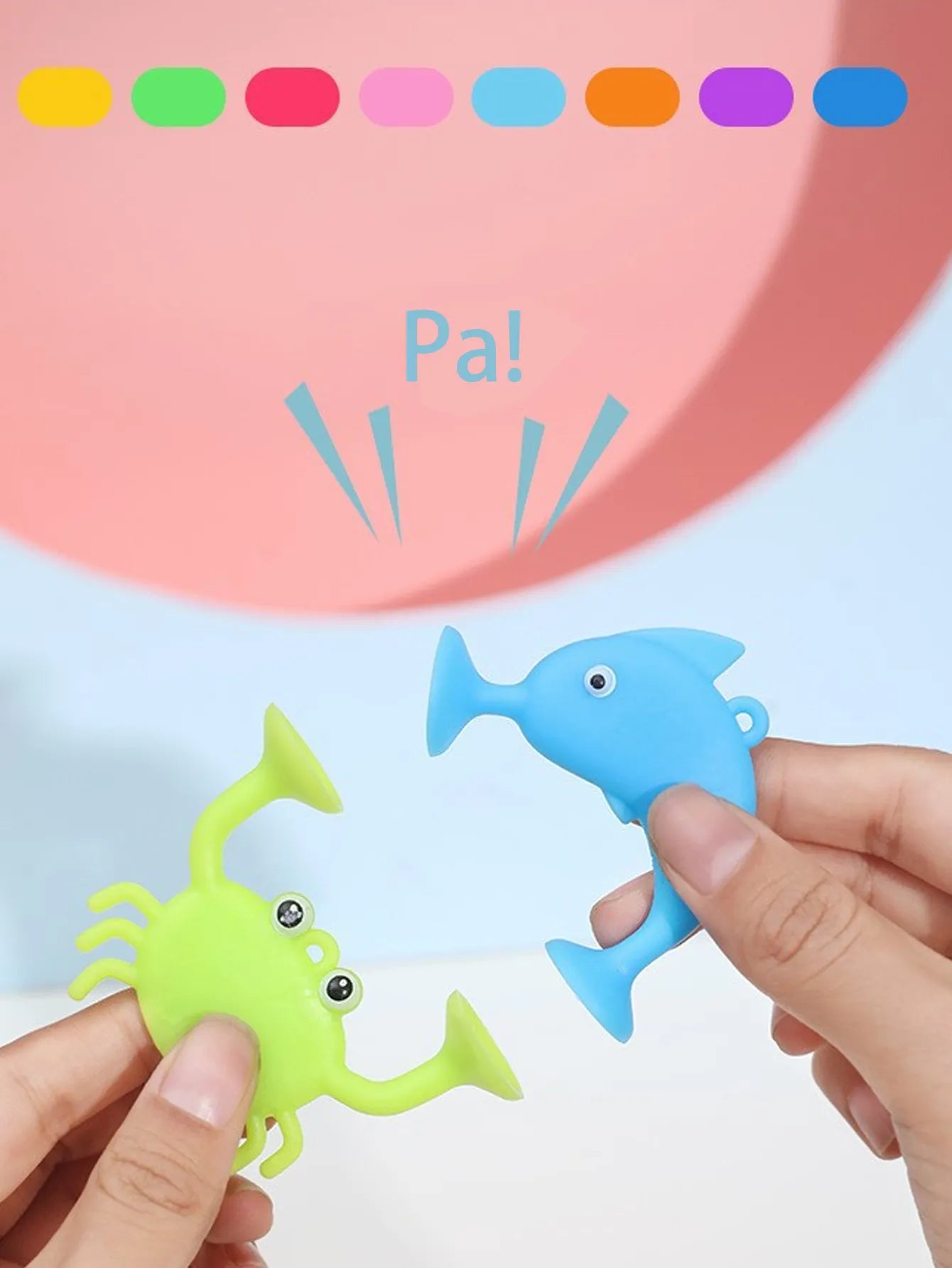 Sensory-rich 9-piece ocean animal bath toys, featuring bright colors & fun shapes for kids' water adventures.