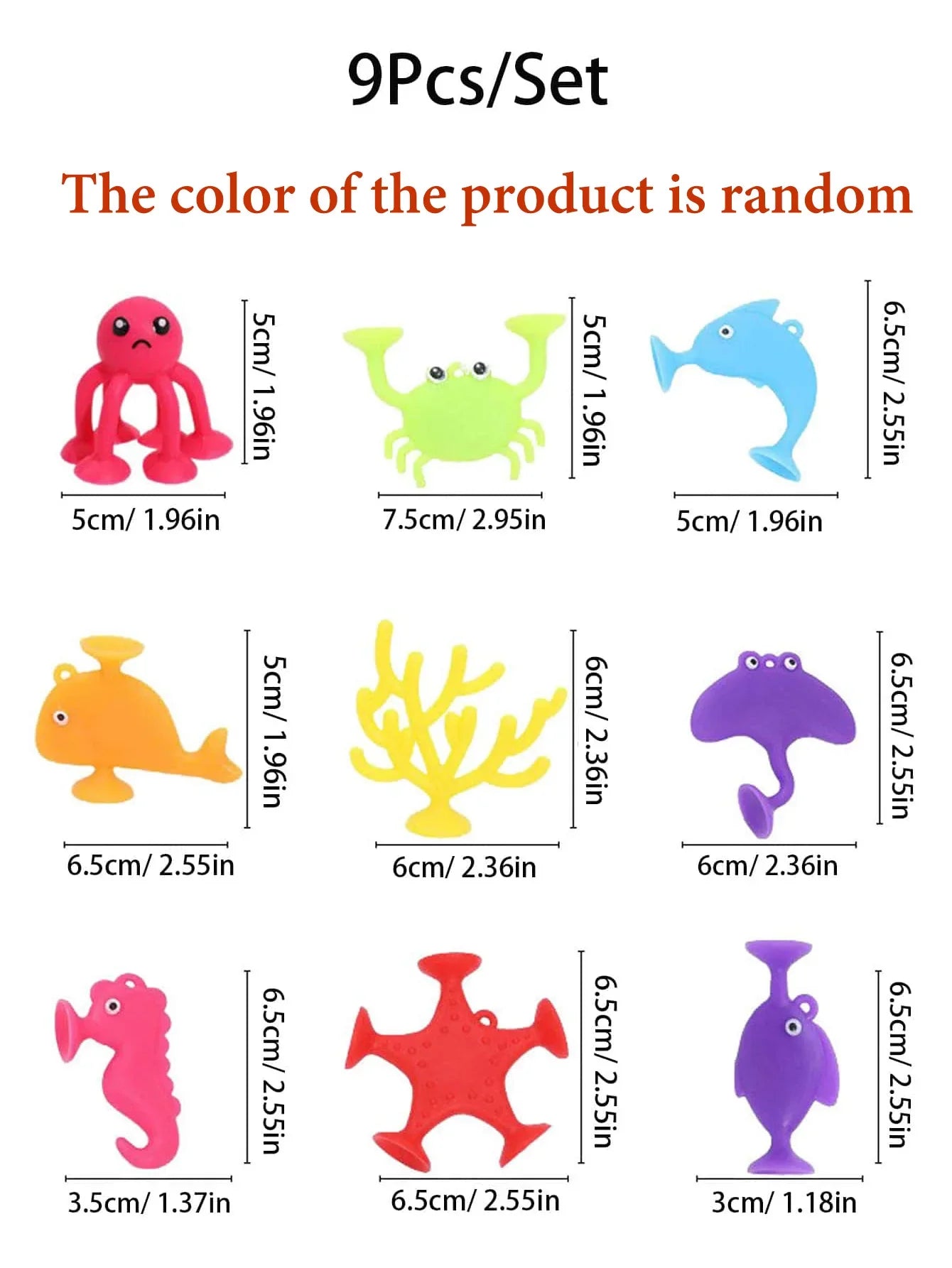Happy child playing with a colorful 9-piece ocean animal bath toys set, enjoying splashing fun in the bathtub.