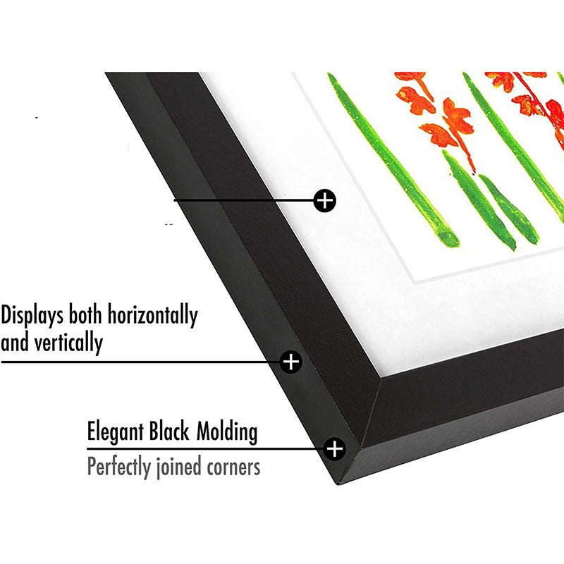 Kids' A4 magnetic picture frame with a white border, showcasing colorful art, suits home and classroom.