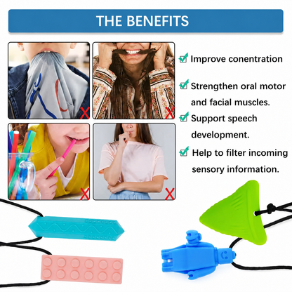 Unisex Silicone Sensory Chew Necklace for Kids