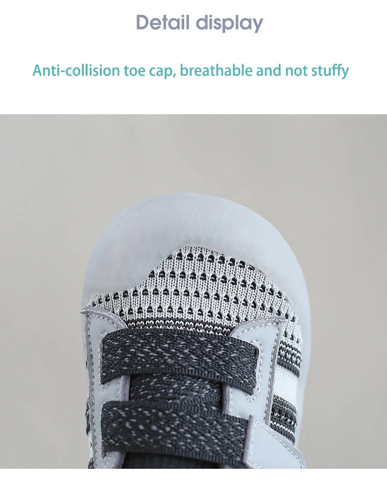 Kids' sports shoes, black, with breathable mesh and anti-slip rubber sole