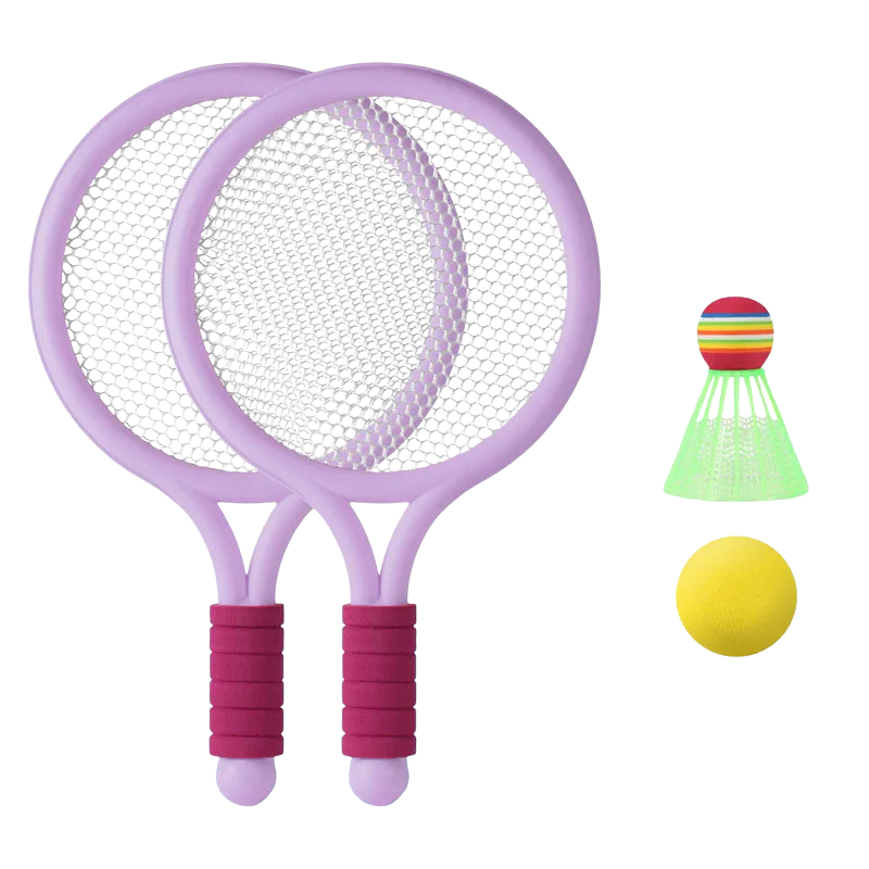 Vibrant outdoor racket play set for children, including rackets & shuttlecock for active backyard games
