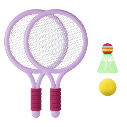 Vibrant outdoor racket play set for children, including rackets & shuttlecock for active backyard games