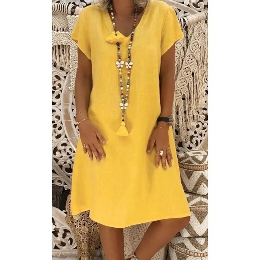 Plus size relaxed fit summer dress for women, offering comfort and versatile everyday wear.
