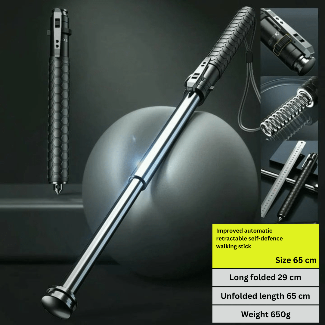 Close-up: Anti-slip ergonomic grip on an adjustable alloy steel hiking pole, designed for comfort & control.