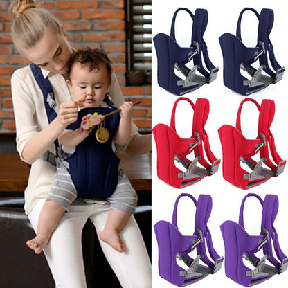 Adjustable baby carrier backpack, handsfree travel gear for comfortable parenting, front view