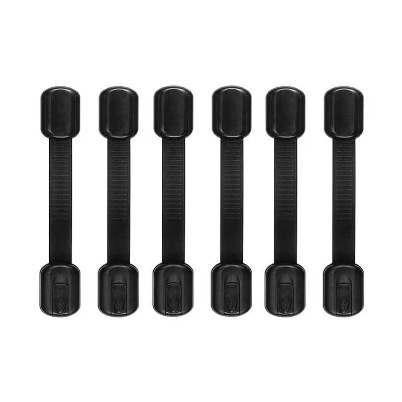 Set of adhesive child safety strap locks, ideal for baby proofing cabinets
