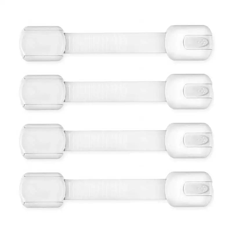 Versatile child cabinet locks, adjustable straps for home and nursery safety