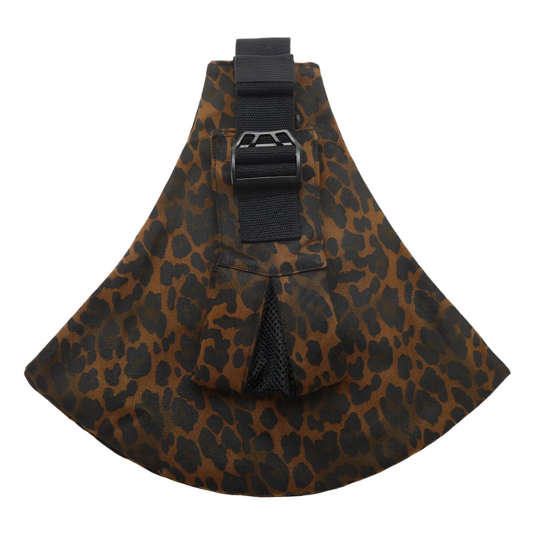 Ergonomic baby carrier sling for newborns to toddlers, offering back support for parents.