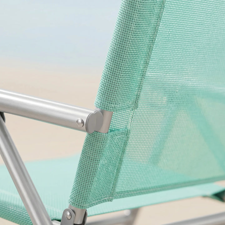 Lightweight adjustable outdoor chair, perfect for beach trips, picnics, camping, and patio lounging.