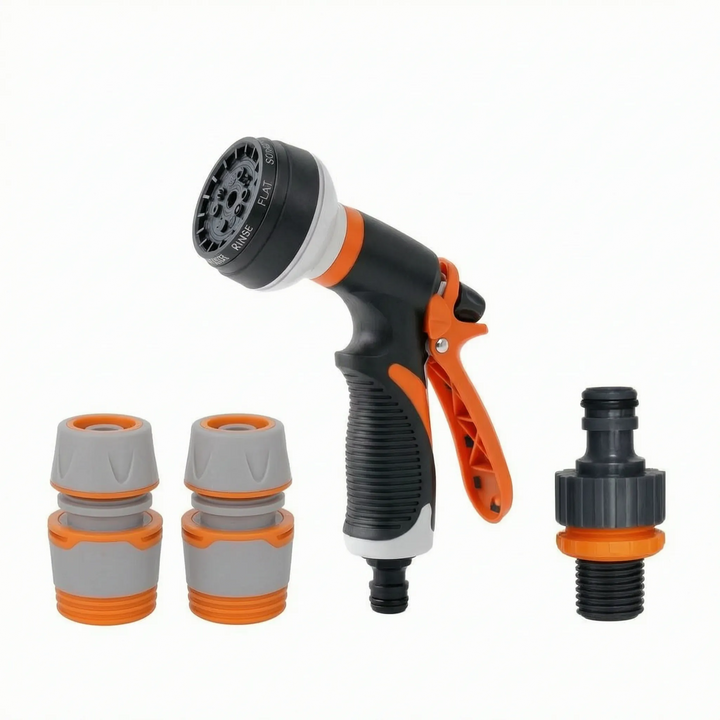 Durable adjustable watering tool & hose sprayer for versatile garden tasks and effective patio cleaning.