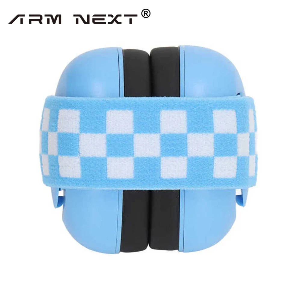 Infant noise cancelling earmuffs on a clean background, emphasizing their portability and essential baby hearing protection.