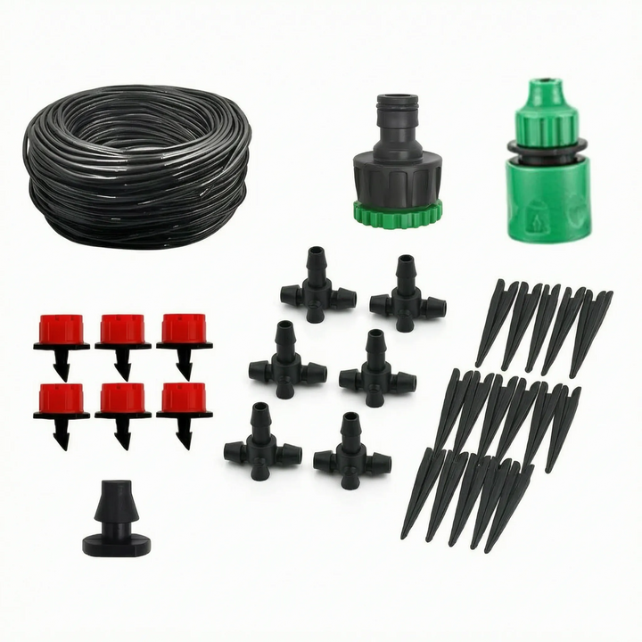 Adjustable flow micro dripper for garden irrigation, ensuring precise watering for various plant types.