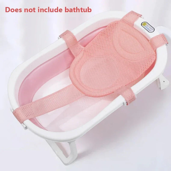 Essential newborn baby bath support net, promoting safe and comfortable infant bathing.