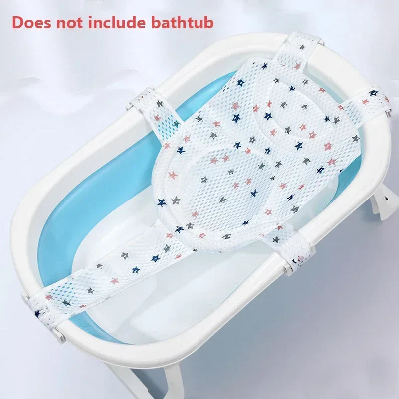 Adjustable infant bath support net, a thoughtful baby shower gift for newborn care.