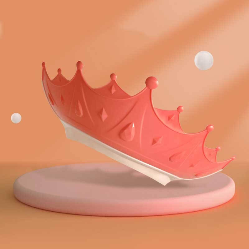 Adjustable kid's hair washing shield, silicone and soft for sensitive baby skin.