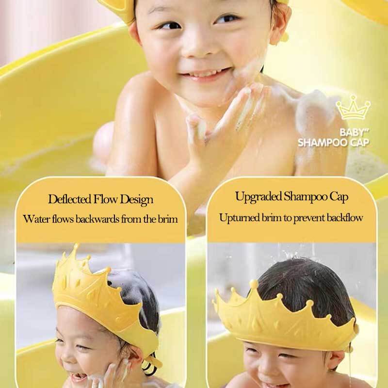 Baby shower cap, ergonomic design for gentle bath time, suitable for infants and toddlers.