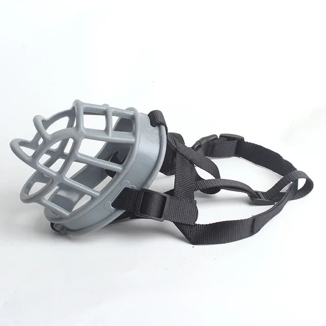 Lightweight adjustable silicone dog muzzle for safe pet training & control. Prevents biting & excessive barking.