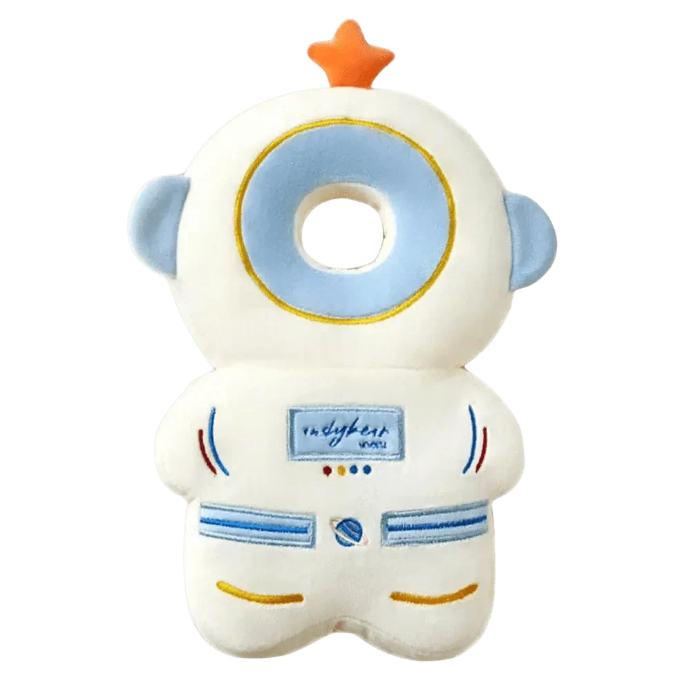 Infant crawling aid: adjustable soft head protection helmet for baby safety and fall prevention during play.