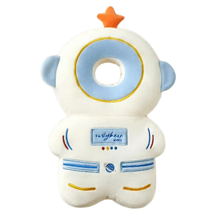 Infant crawling aid: adjustable soft head protection helmet for baby safety and fall prevention during play.