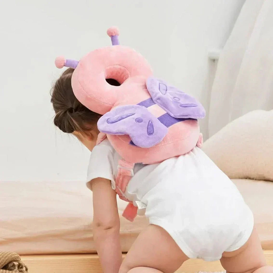 Lightweight, adjustable baby head protection helmet, soft headguard for infant crawling and walking safety.