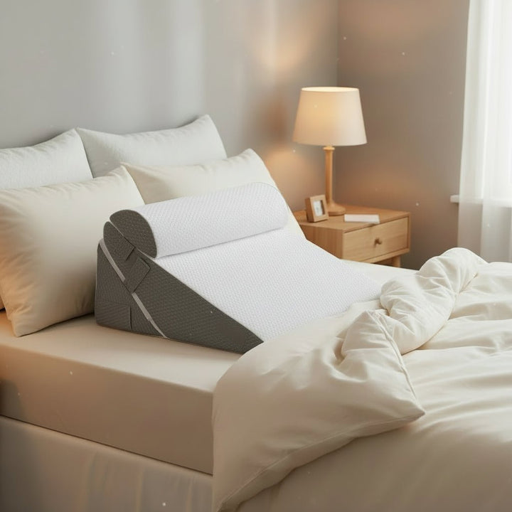 Adjustable wedge pillow for versatile back and leg support. Ideal for comfort & posture relief.