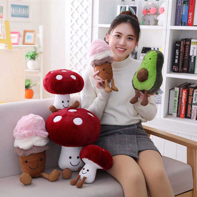 Charming mushroom plush toy, vegetable-themed soft toy, perfect gift for kids